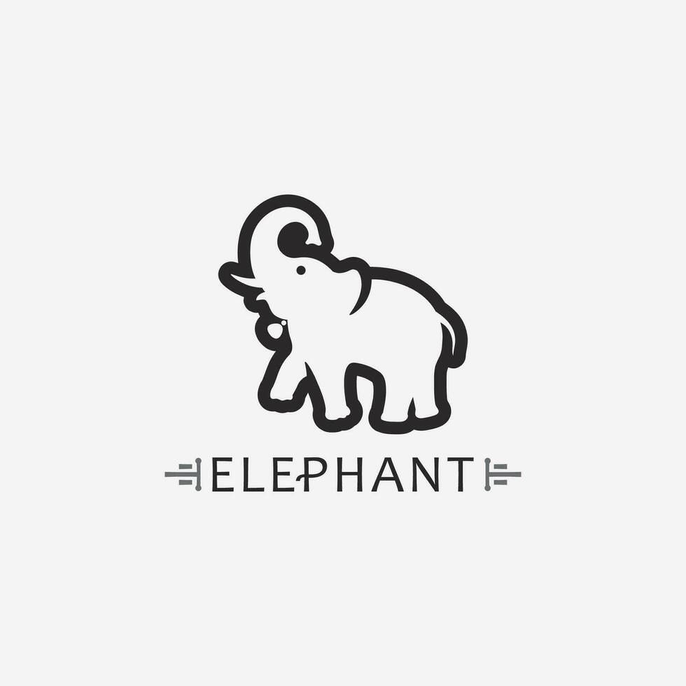 Elefant Logo Vektor Illustrator Designvorlage