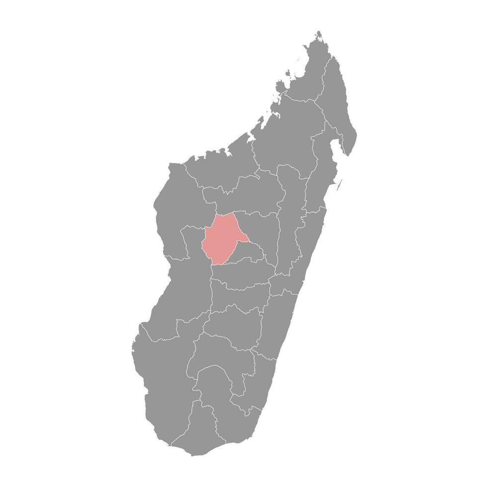Bongolava Region Karte, administrative Aufteilung von Madagaskar. Vektor Illustration.