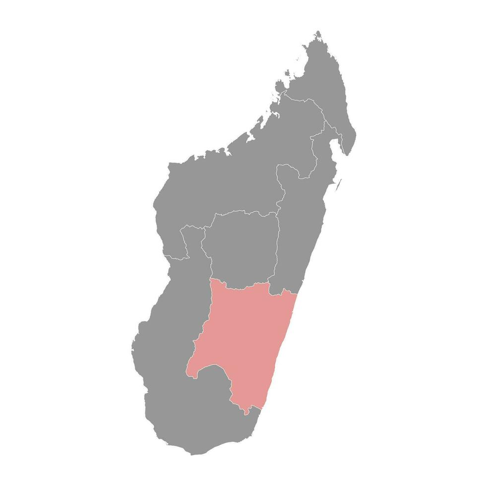 fianarantsoa Provinz Karte, administrative Aufteilung von Madagaskar. Vektor Illustration.