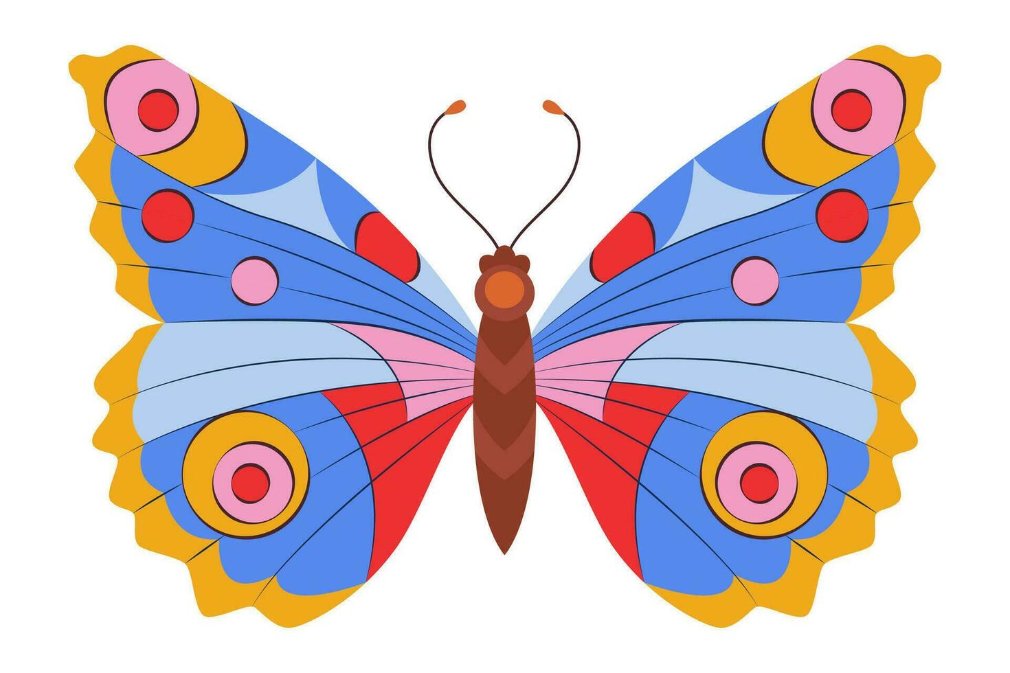 bunt Schmetterling Symbol Logo isoliert. schön Schmetterling Illustration vektor