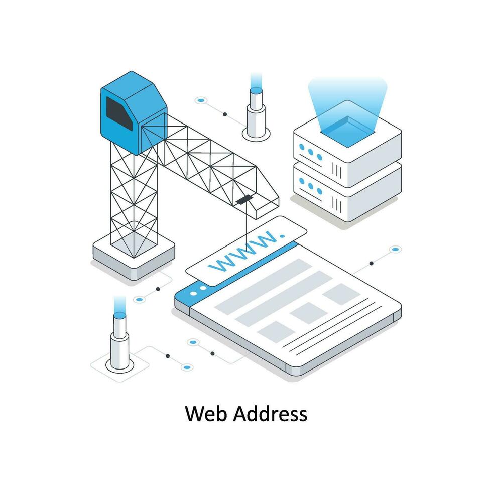 webb adress isometrisk stock illustration. eps fil vektor