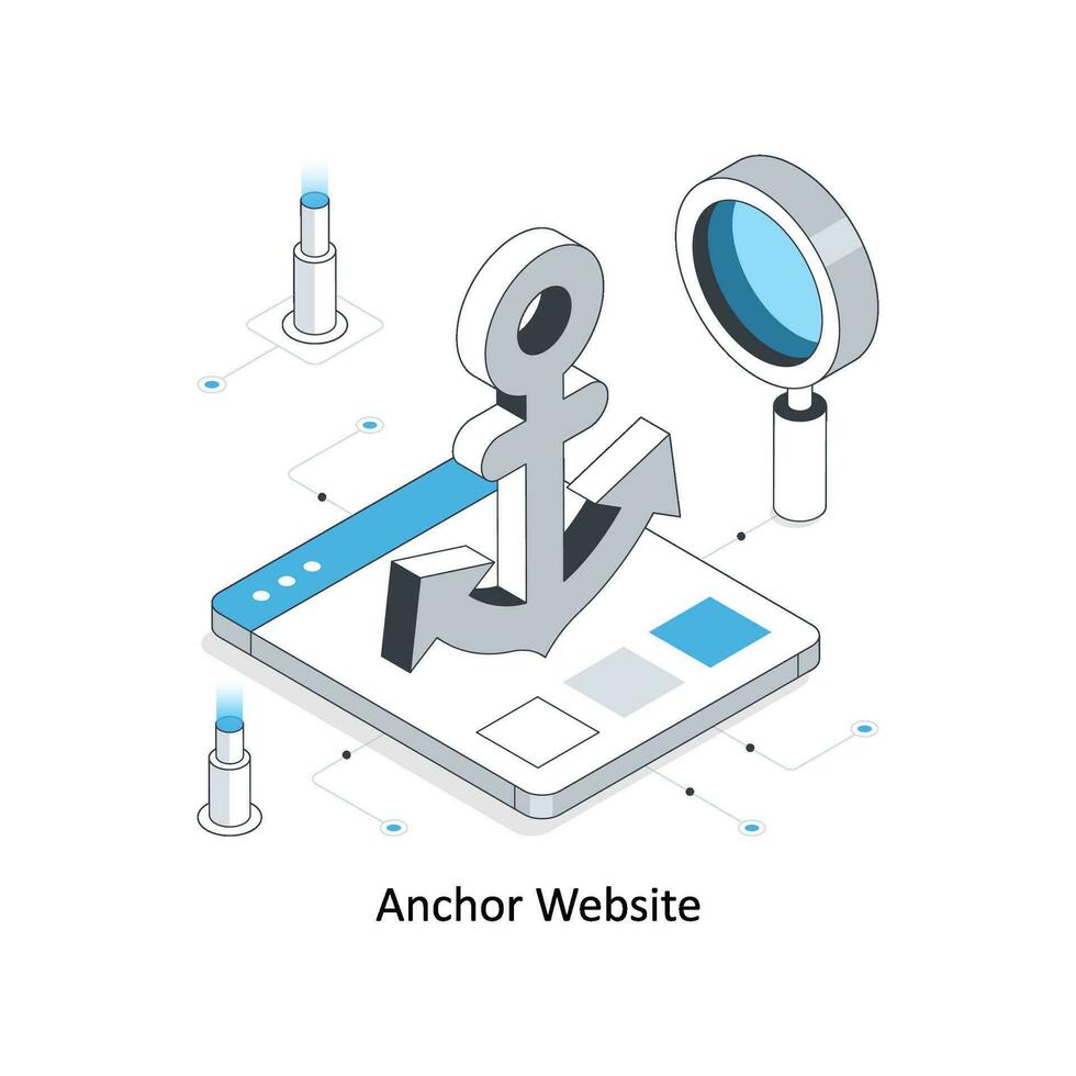 ankare hemsida isometrisk stock illustration. eps fil vektor