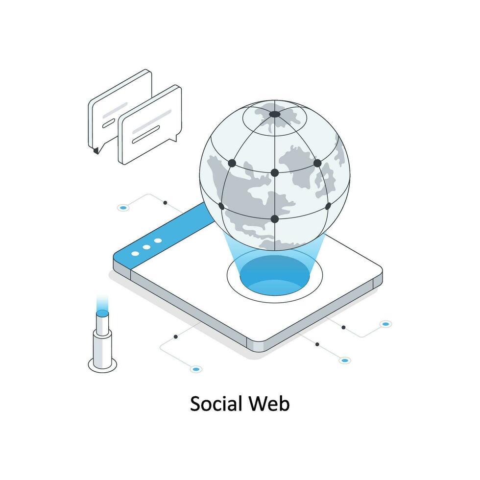 social webb isometrisk stock illustration. eps fil vektor