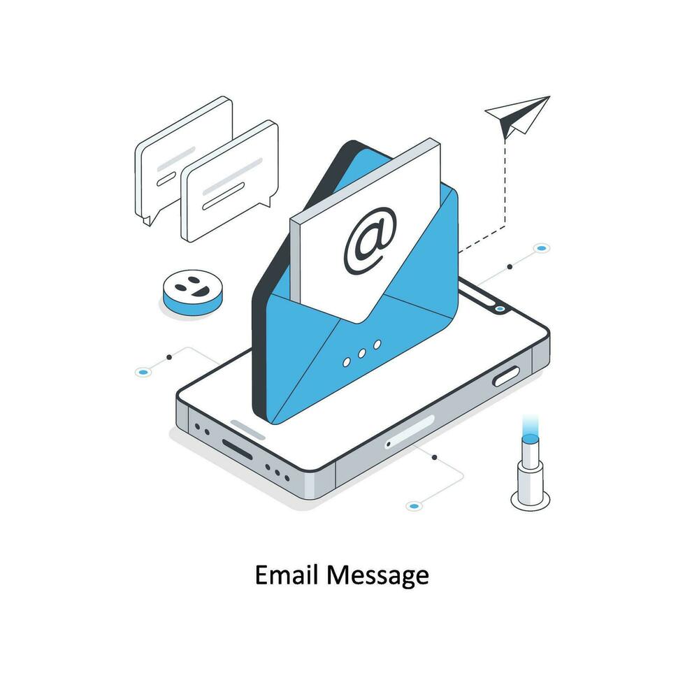 Email Botschaft isometrisch Lager Illustration. eps Datei vektor