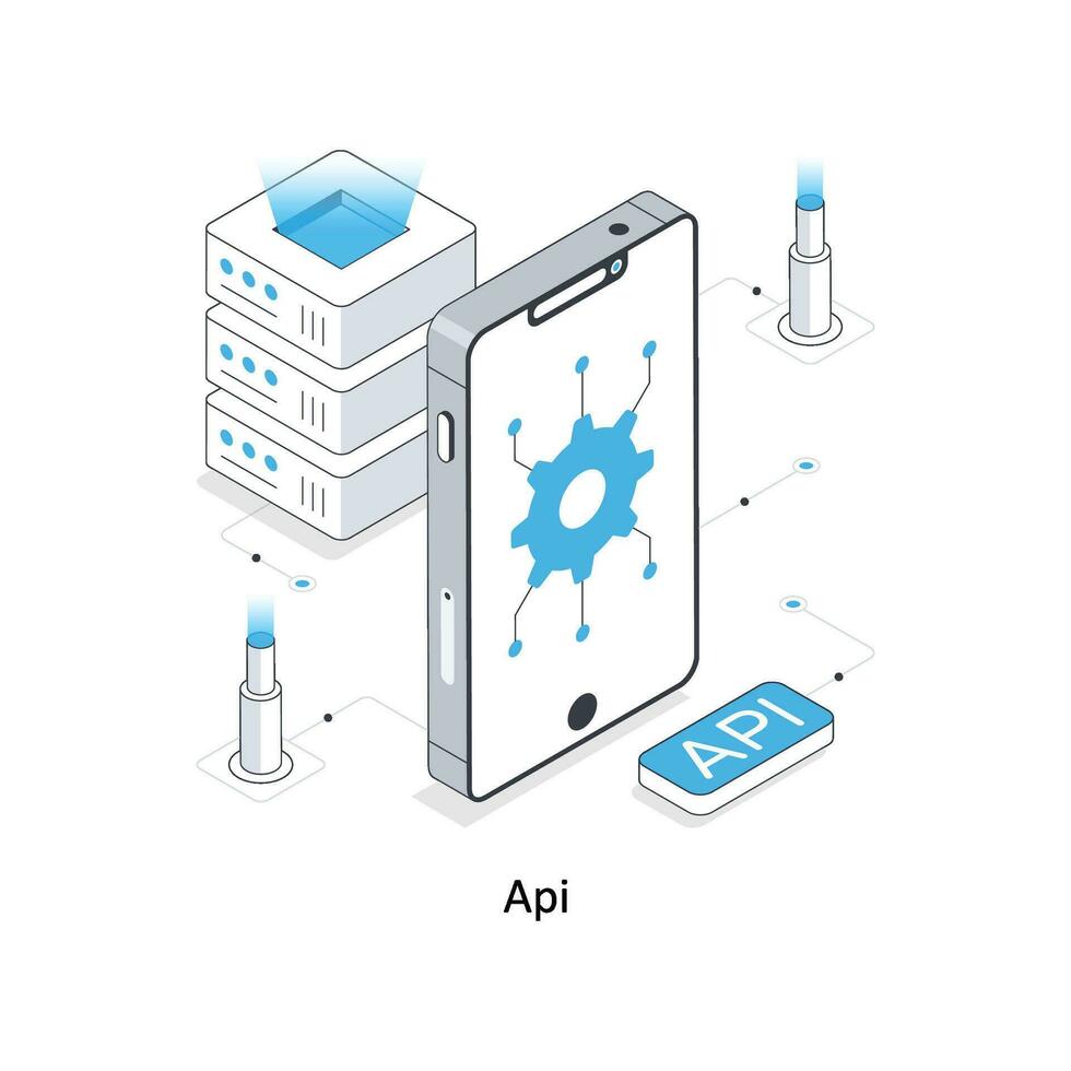 api isometrisk stock illustration. eps fil vektor