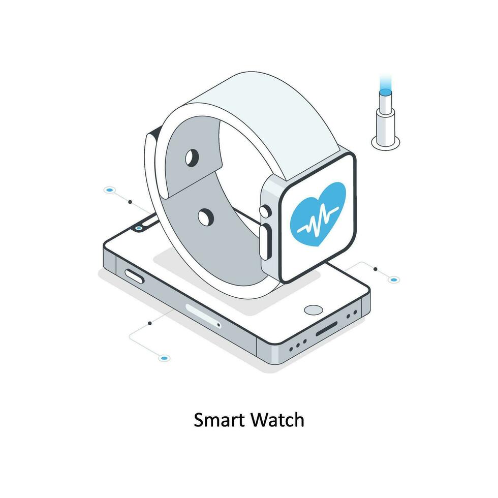 smart Kolla på isometrisk stock illustration. eps fil vektor