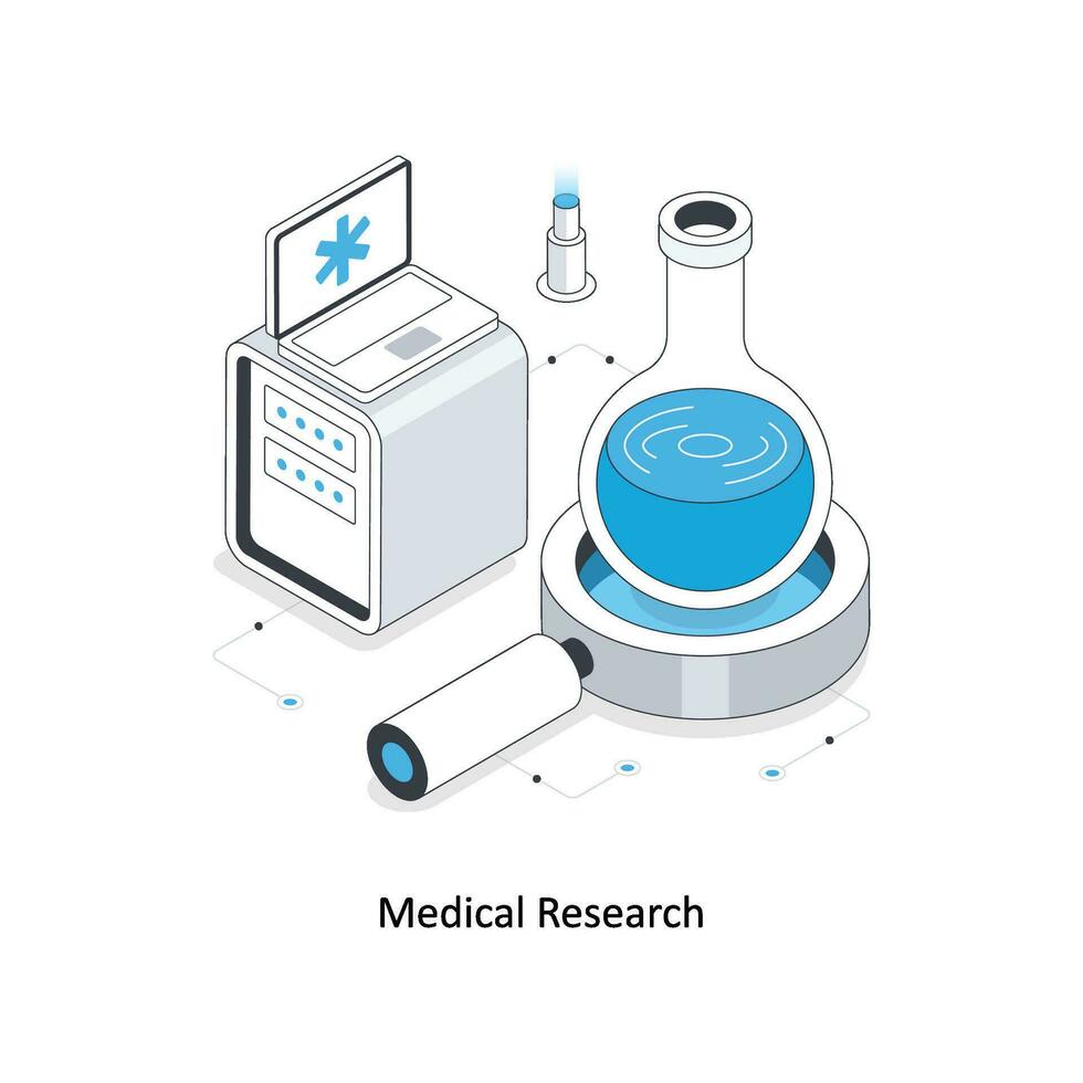 medizinisch Forschung isometrisch Lager Illustration. eps Datei vektor