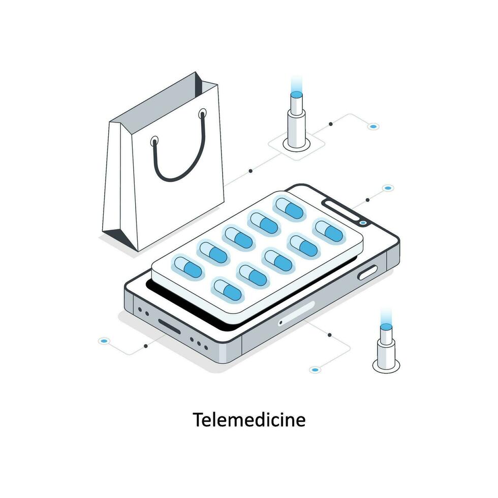 Telemedizin isometrisch Lager Illustration. eps Datei vektor