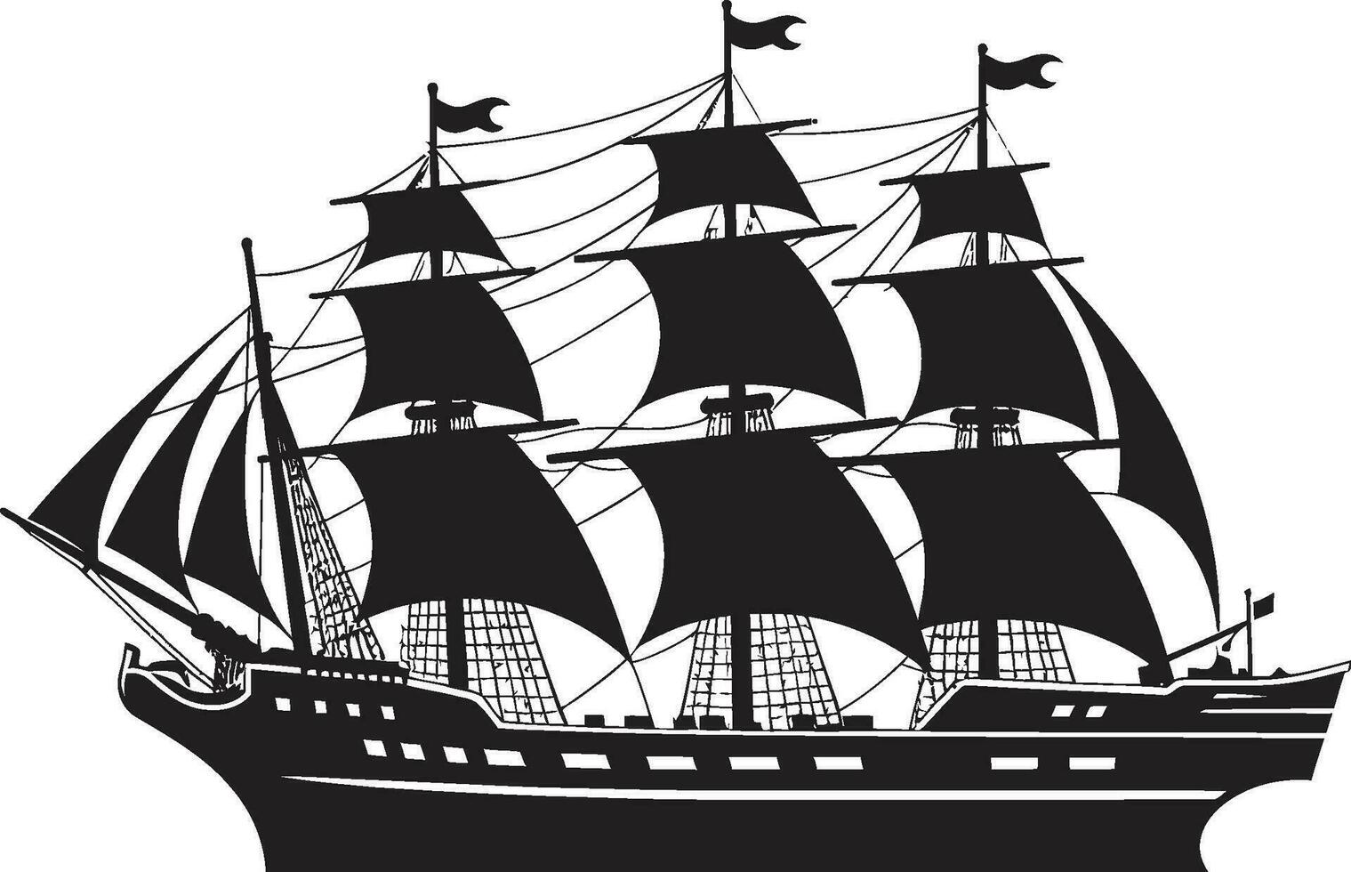 gammal resa svart fartyg emblem tidlös navigatorer vektor gammal fartyg