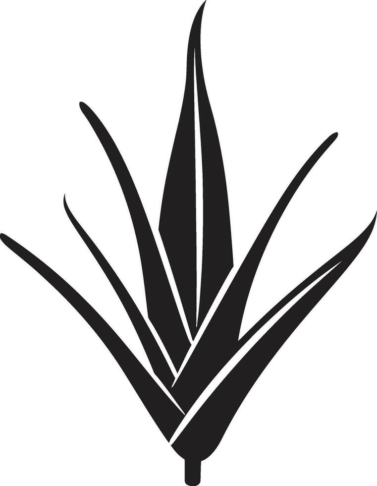 Kräuter- Gelassenheit schwarz Aloe Vektor Emblem Grün Wesen Aloe vera schwarz Logo Design