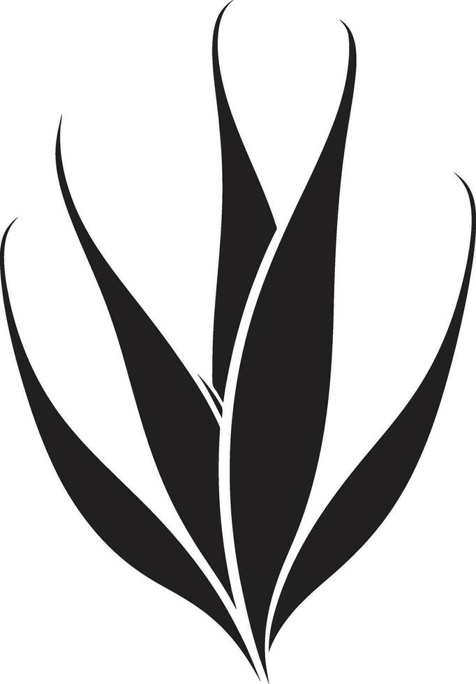 organisch Eleganz schwarz Aloe Vektor Emblem Natur s glühen Aloe vera schwarz Logo Symbol