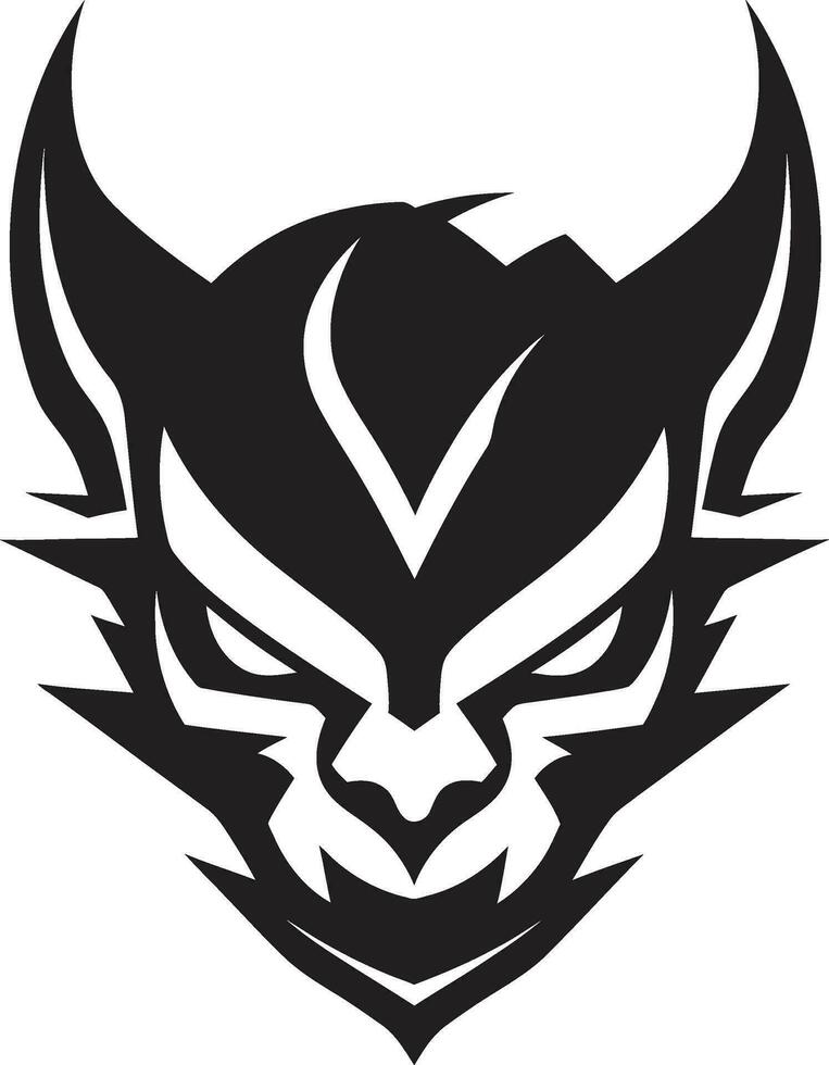 höllisch Wut aggressiv Teufel s Gesicht Vektor diabolisch Bedrohung schwarz Logo von Teufel s Antlitz