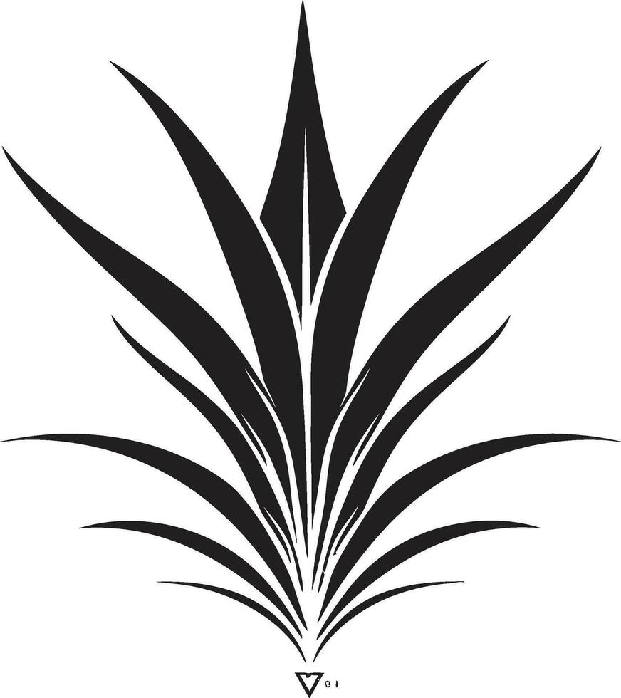 botanisch Gelassenheit Aloe vera schwarz Symbol Design frisch Aura schwarz Aloe Vektor Pflanze Symbol