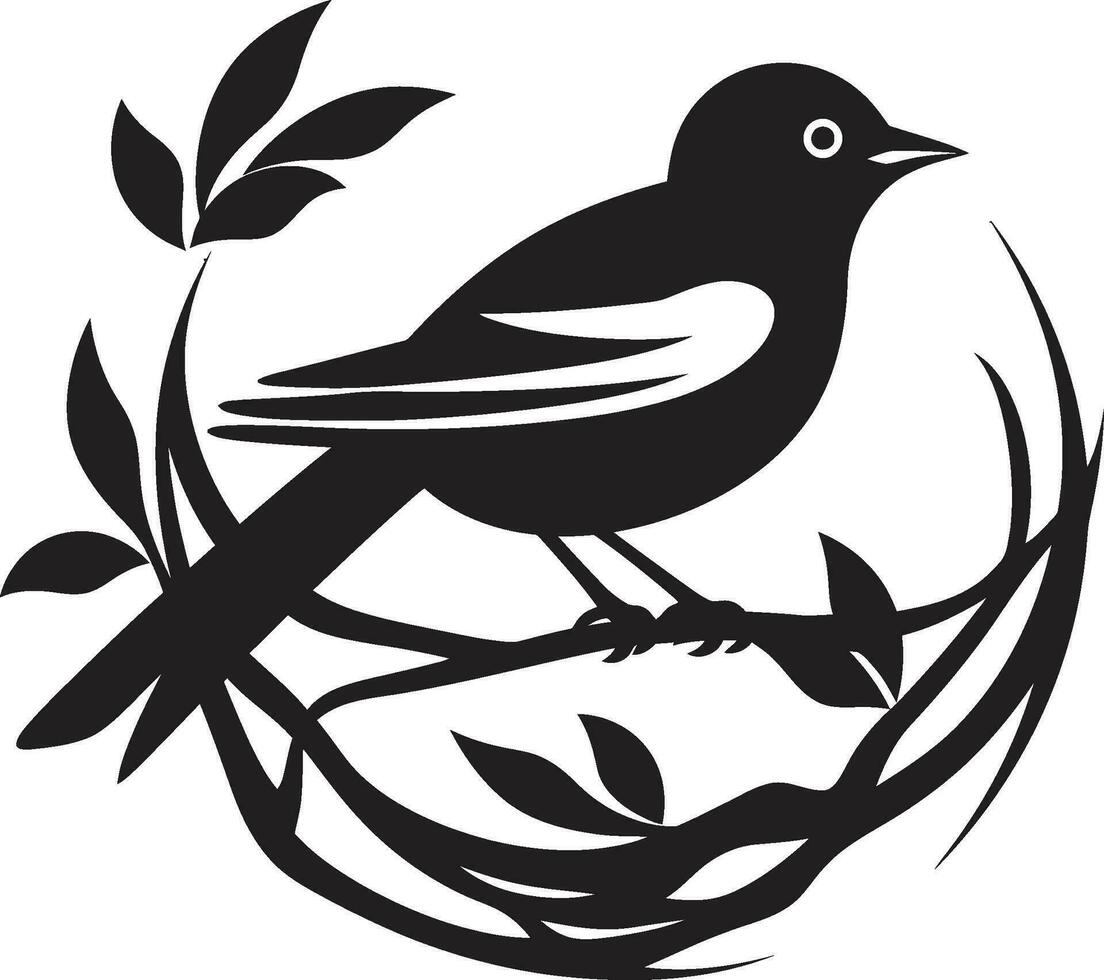 gefertigt Barsch Vektor Nest Logo Voliere Maven schwarz Vogel Nest Symbol