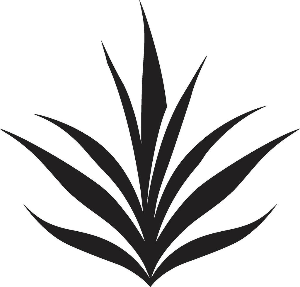 beruhigend Wesen Aloe vera schwarz Logo Kunst Grün Heilung Vektor Aloe Pflanze Symbol im schwarz