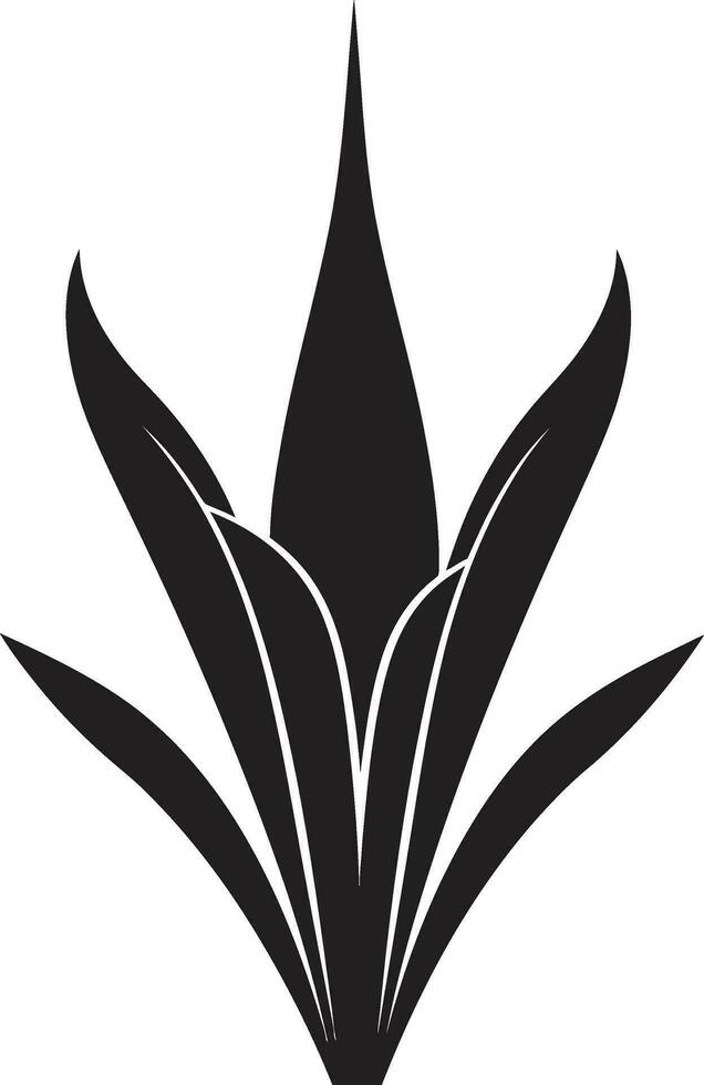 Natur s Harmonie Aloe vera schwarz Logo Symbol botanisch Vitalität Vektor Aloe Pflanze Design