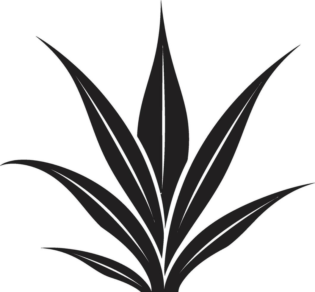 Natur s Eleganz Aloe schwarz Logo Design Aloe Glanz Vektor schwarz Pflanze Emblem