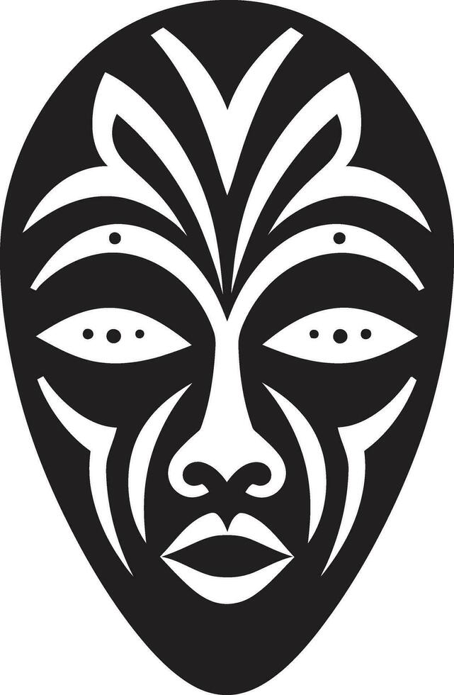 invecklad arv vektor svart ikon av stam- mask maskerad tradition afrikansk stam- emblem i vektor
