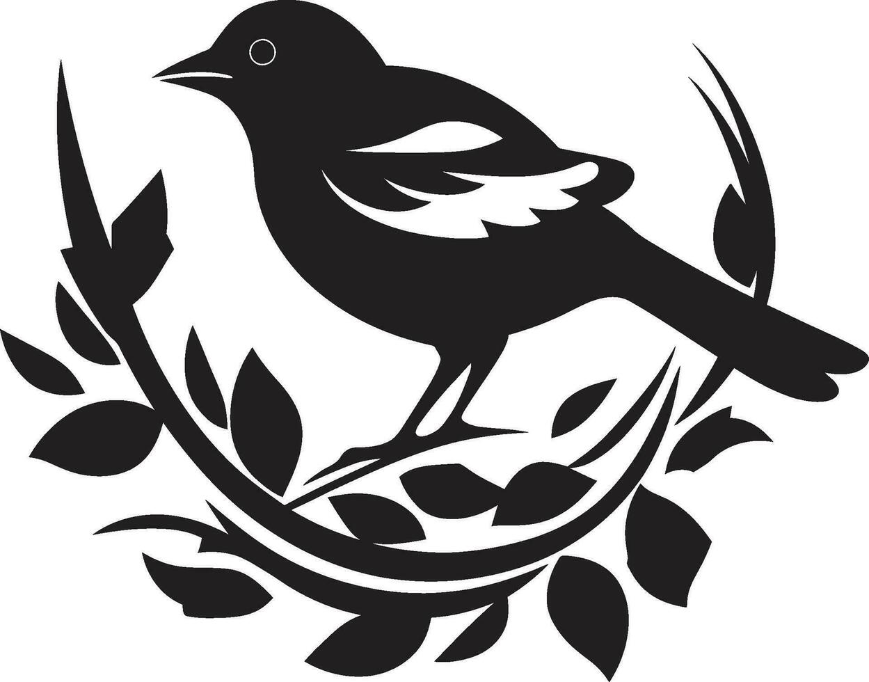 vävare s vingar vektor bo symbol bo geni svart fågel emblem