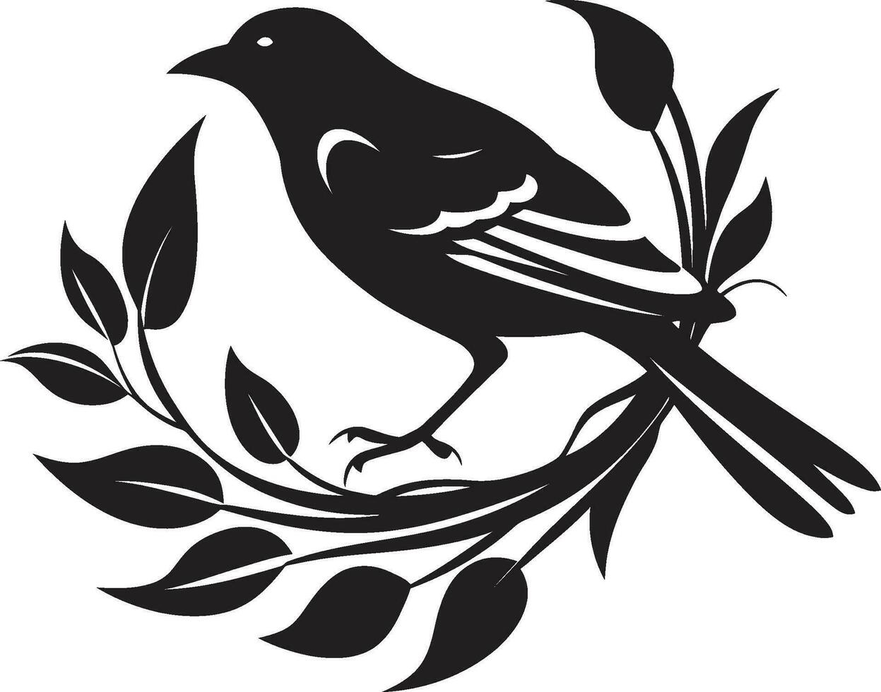 tillverkad abborre vektor bo logotyp voljär maven svart fågel bo ikon