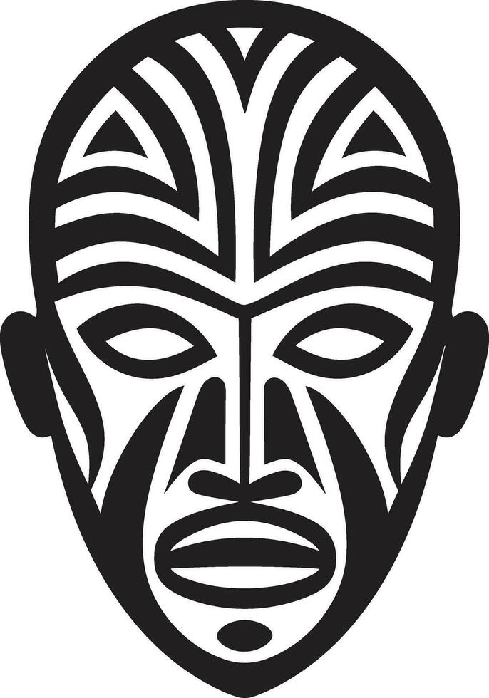 förfäder elegans afrikansk mask vektor ikon rituell eko svart ikon av stam- mask