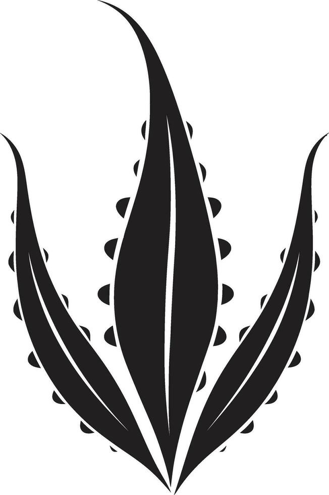 Heilung Aura schwarz Aloe Vektor Pflanze Design frisch Vitalität Aloe Emblem im schwarz Vektor