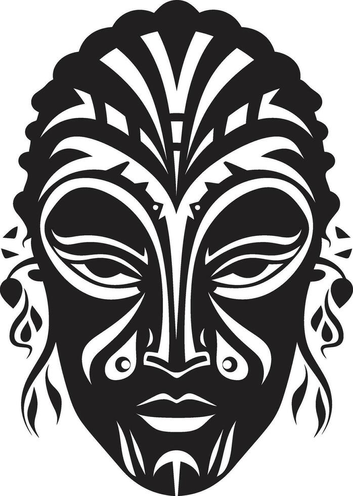 rituell intryck svart stam- mask andlig väsen afrikansk stam design vektor