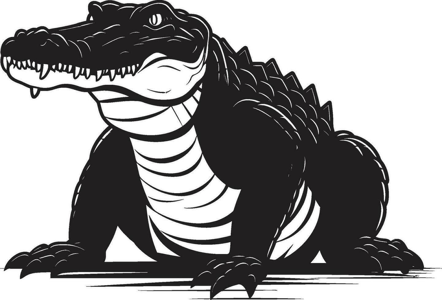djungel suverän svart alligator emblem elegant rovdjur vektor alligator logotyp