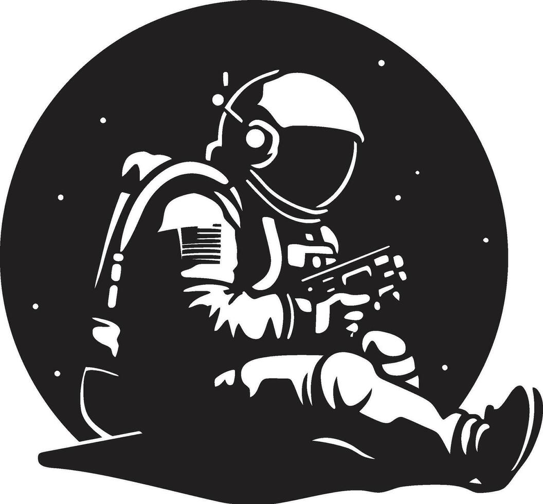 galaktisk expeditionist astronaut vektor ico Plats explorer astronaut symbolisk vektor