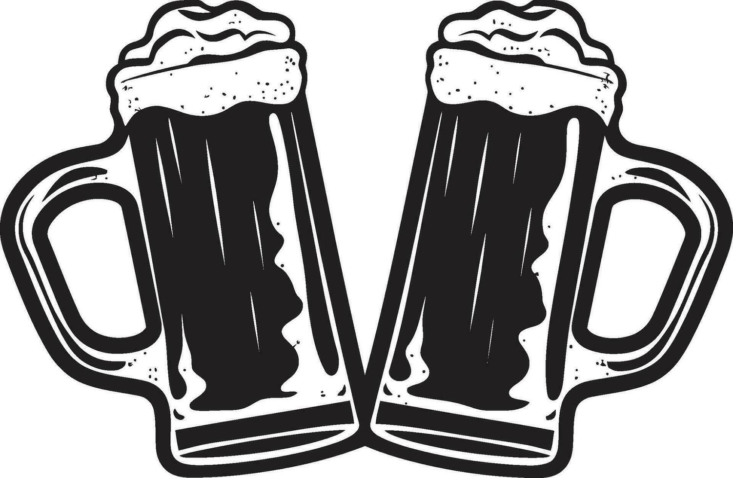 Prost Symbol Vektor Bier Krug schaumig Lagerbier schwarz Becher Logo