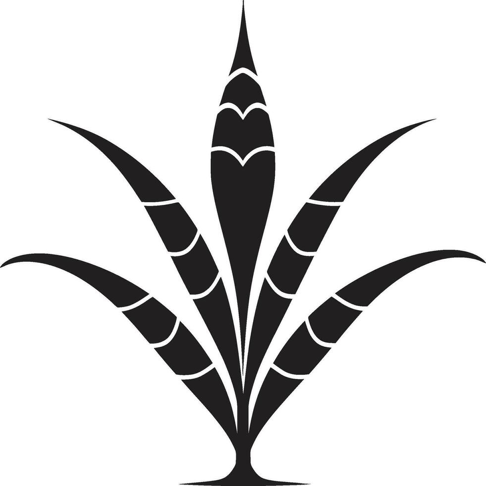 botanisch Eleganz Aloe vera schwarz Logo Kennzeichen Heilung Aura schwarz Aloe Vektor Pflanze Design
