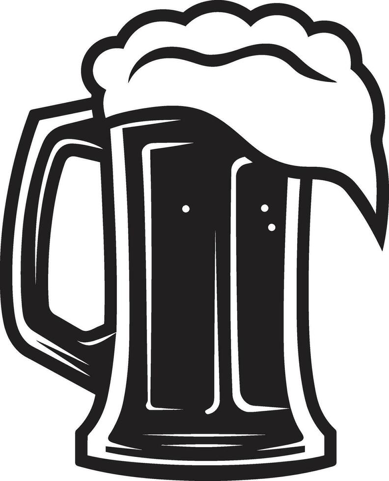 skummande halvliter svart öl glas ikon tunna brygga vektor öl emblem