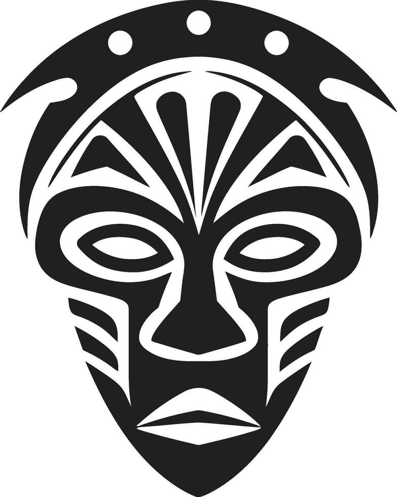 mystiker tradition vektor emblem av stam- mask kulturell krönika afrikansk mask i vektor form