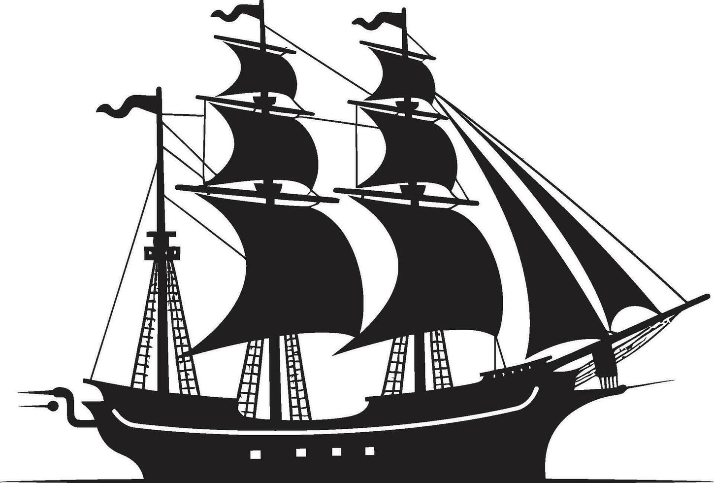 riden sjöfarare vektor fartyg logotyp mytisk resa svart gammal fartyg design