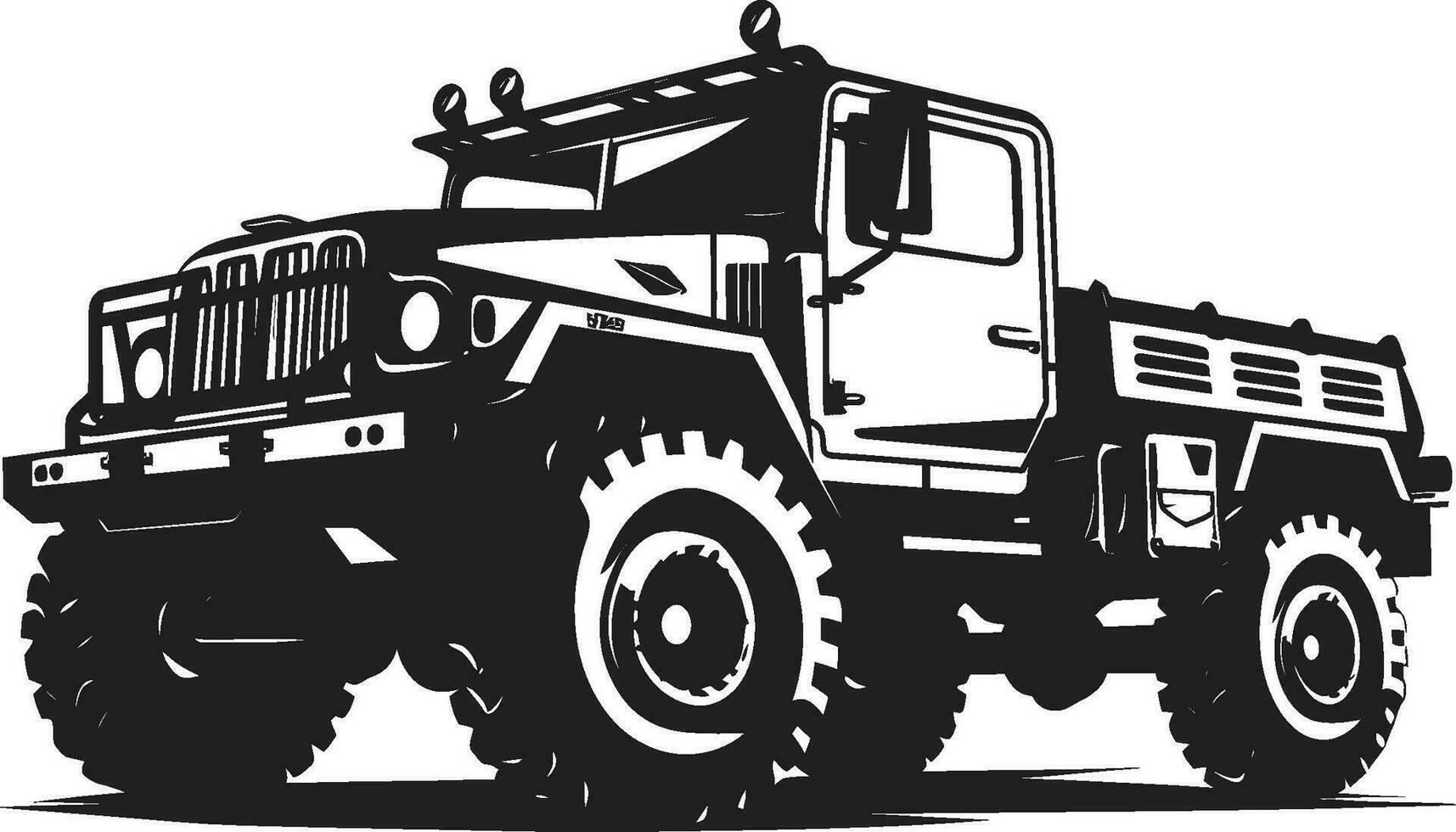 Militär- Pfadfinder 4x4 schwarz Emblem Schlacht bereit Transport Vektor Logo Design