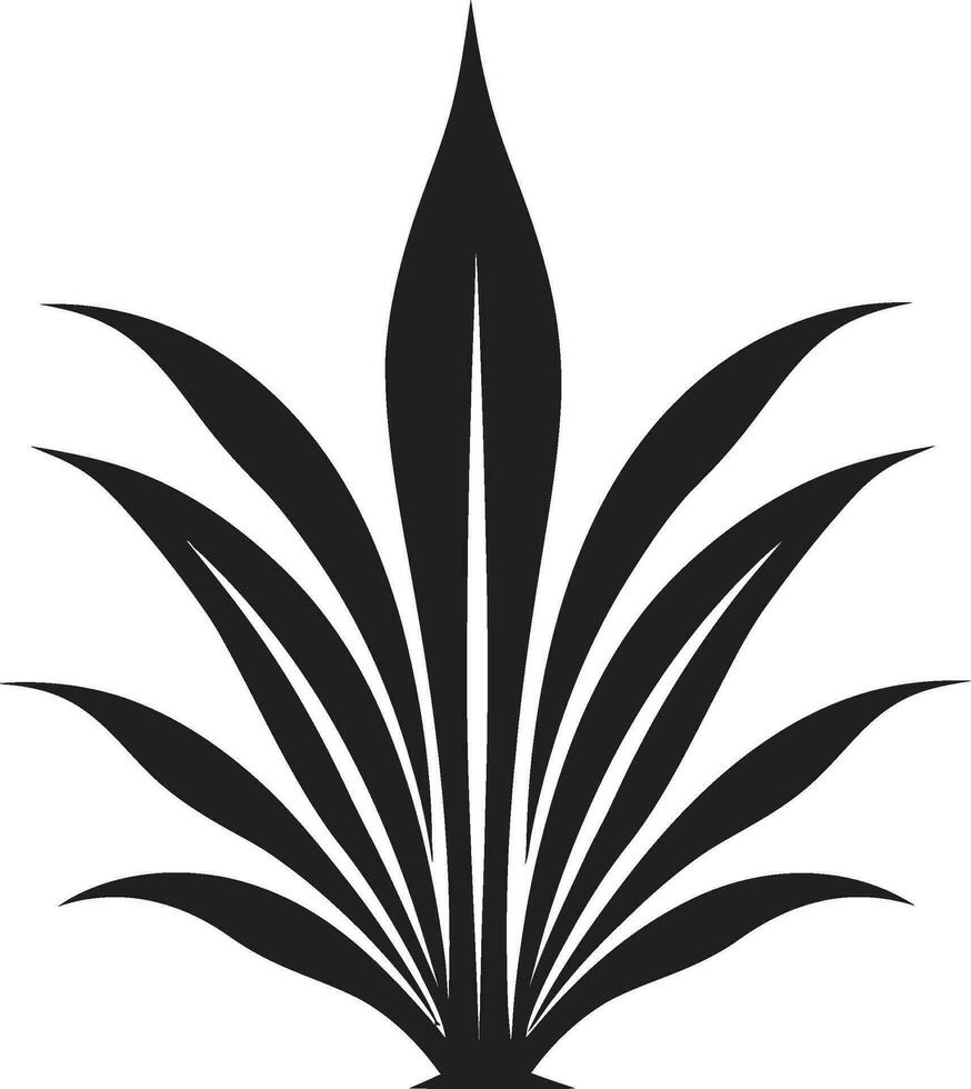 frisch Zuflucht Aloe vera schwarz Emblem Kräuter- Harmonie schwarz Aloe Vektor Symbol