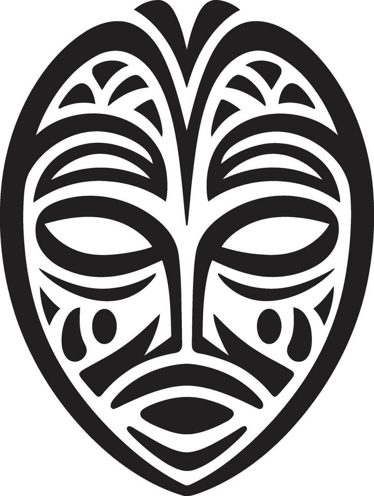 invecklad arv vektor logotyp av afrikansk stam mask helig symbol afrikansk stam- mask vektor emblem