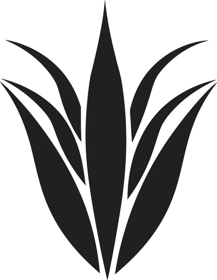 Kräuter- Schönheit Aloe vera schwarz Logo Symbol Grün Zuflucht schwarz Aloe Vektor Emblem Design