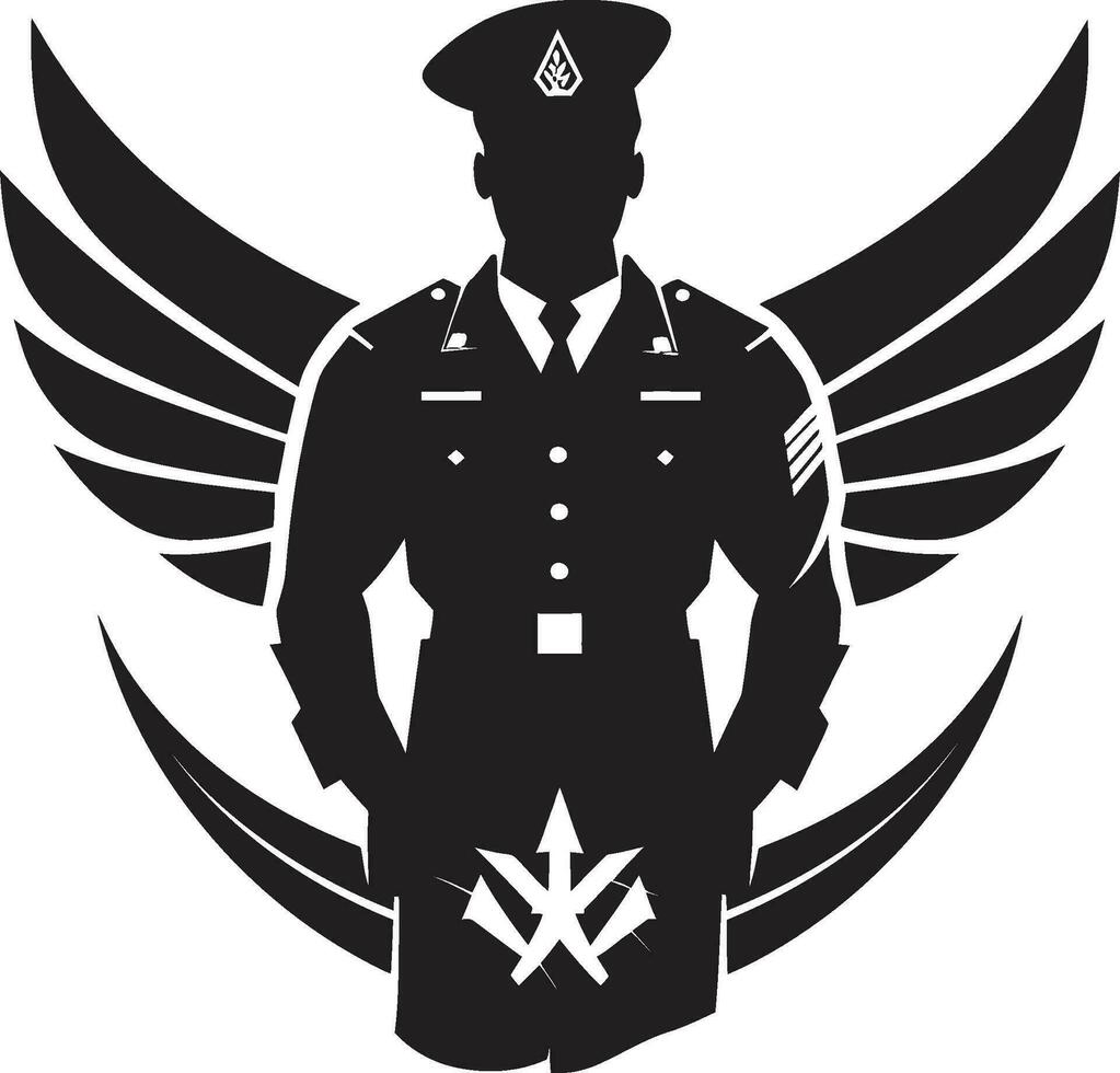 Kampf Bereitschaft Vektor bewaffnet Kräfte Emblem Soldat s Entschlossenheit schwarz Soldat Logo Design