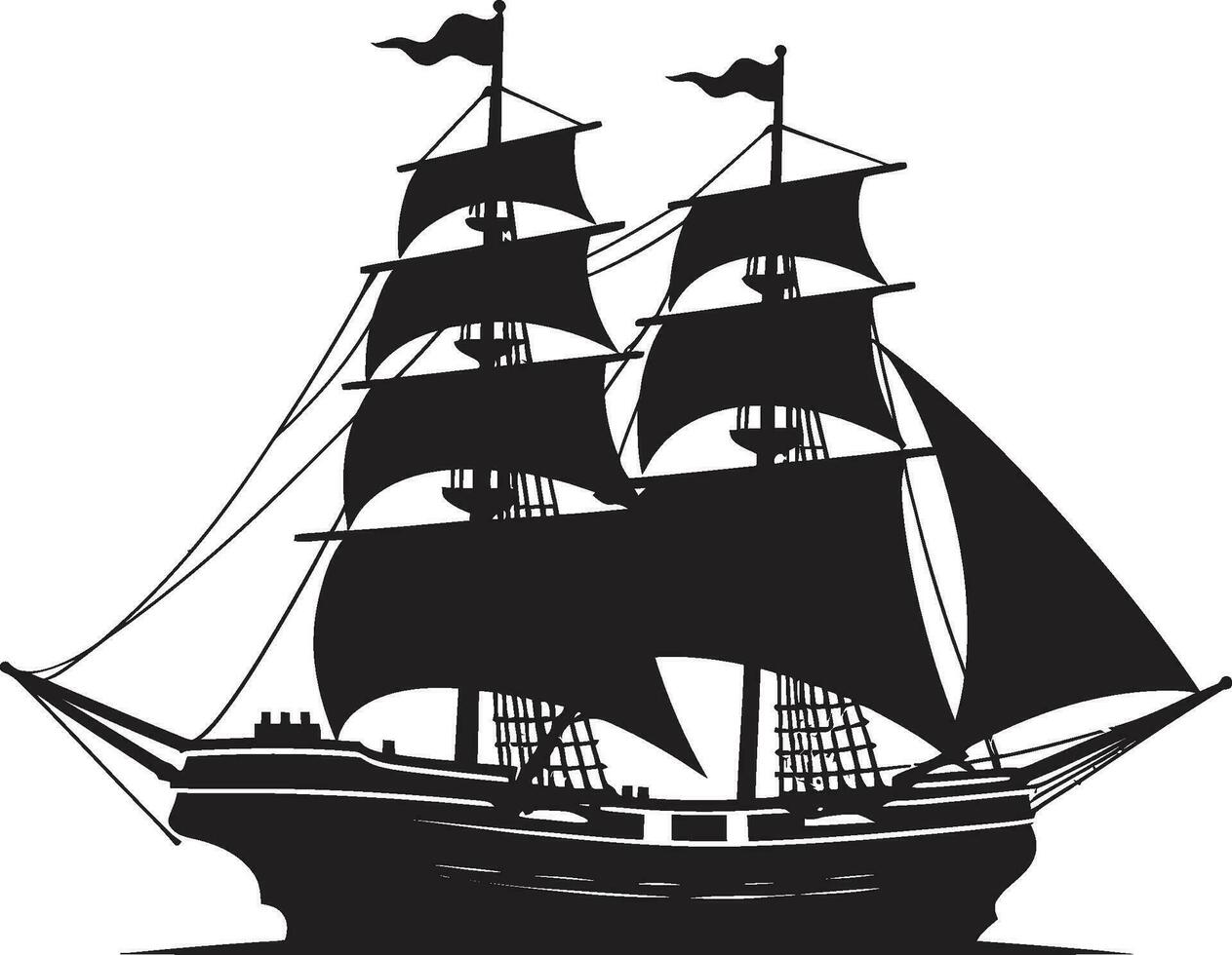 verwittert Odyssee schwarz uralt Schiff Jahrgang Reise Vektor Schiff Symbol