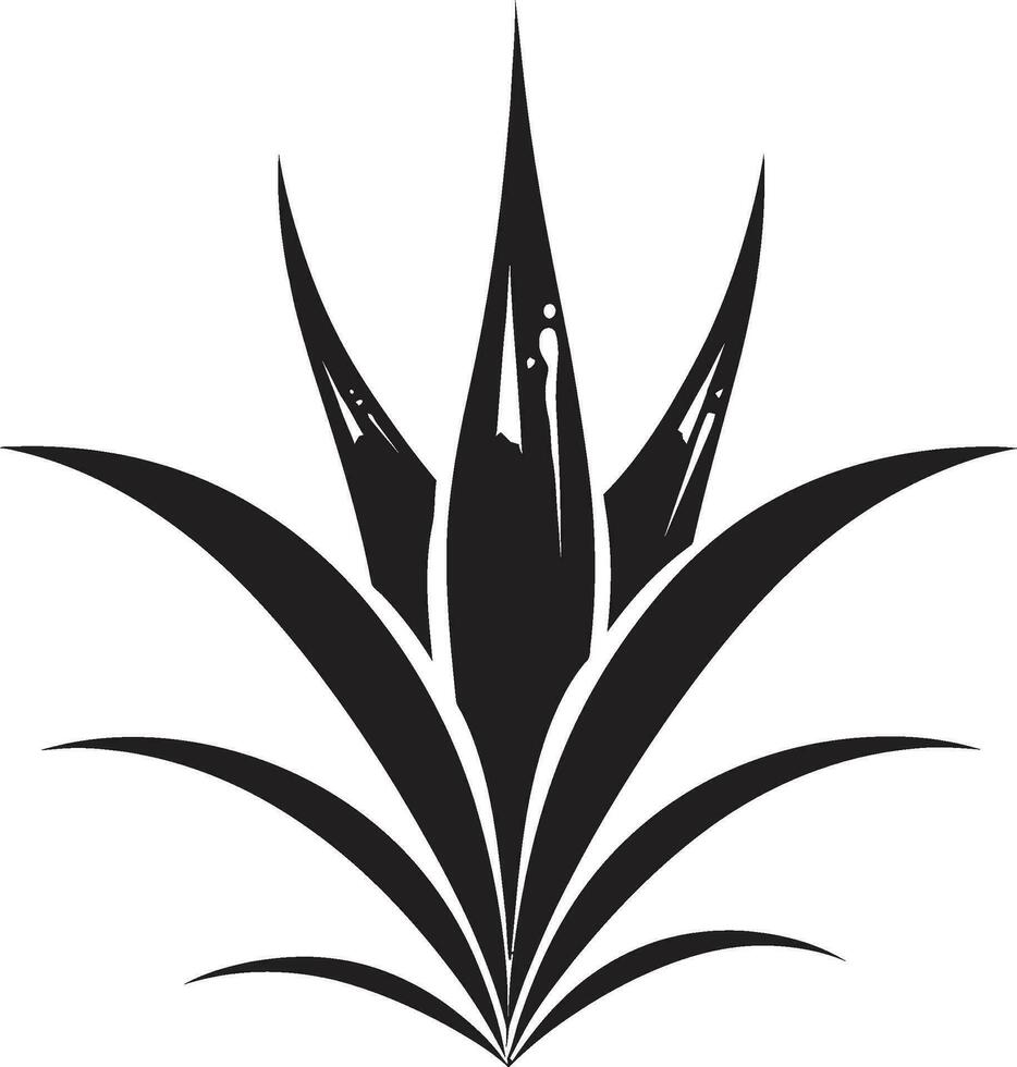 botanisch Ruhe Aloe Vektor Symbol Grün Glanz schwarz Aloe Emblem