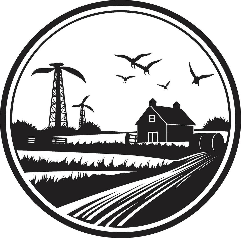 ländlich Erbe schwarz Vektor Logo zum Bauernhof Leben Land Komfort landwirtschaftlich Bauernhaus Symbol