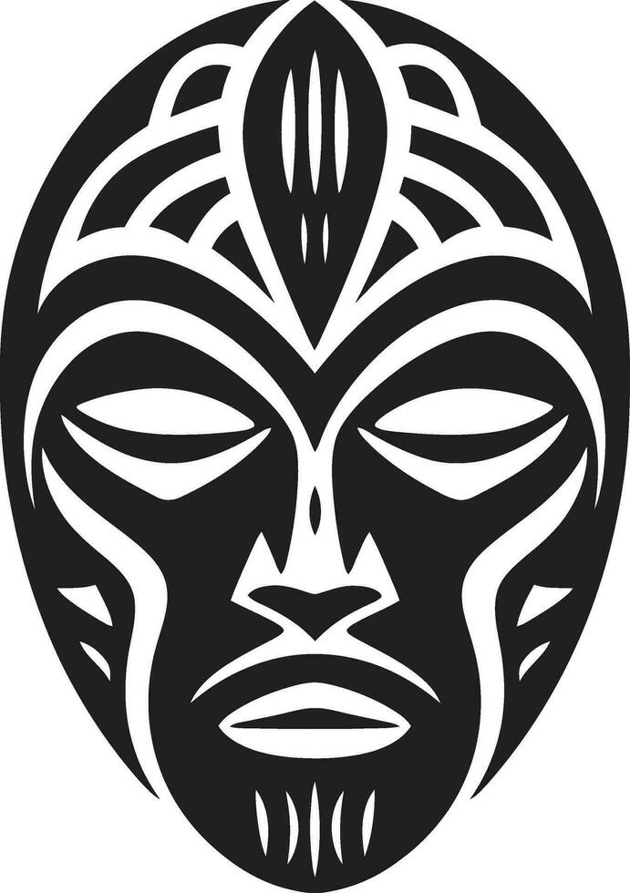 spirituell Tapisserie afrikanisch Stammes- Emblem Design Erbe Farbtöne Logo Vektor von afrikanisch Stamm Maske