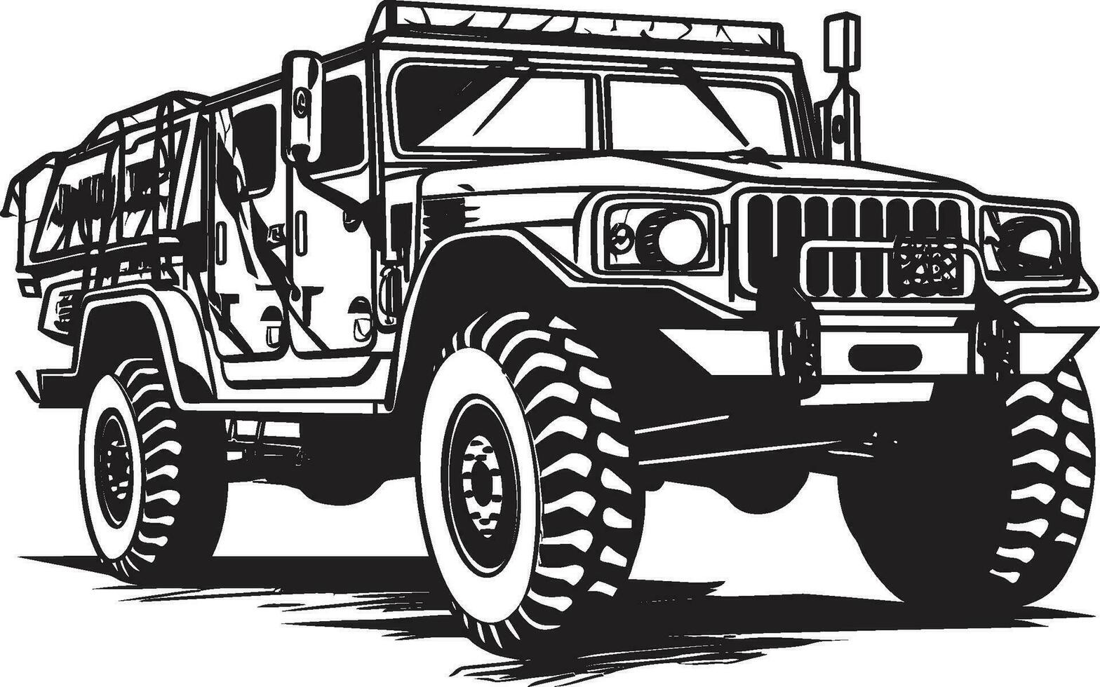 Defensive aufklären Militär- Fahrzeug Vektor Design Krieger s Reiten Heer 4x4 emblematisch Symbol