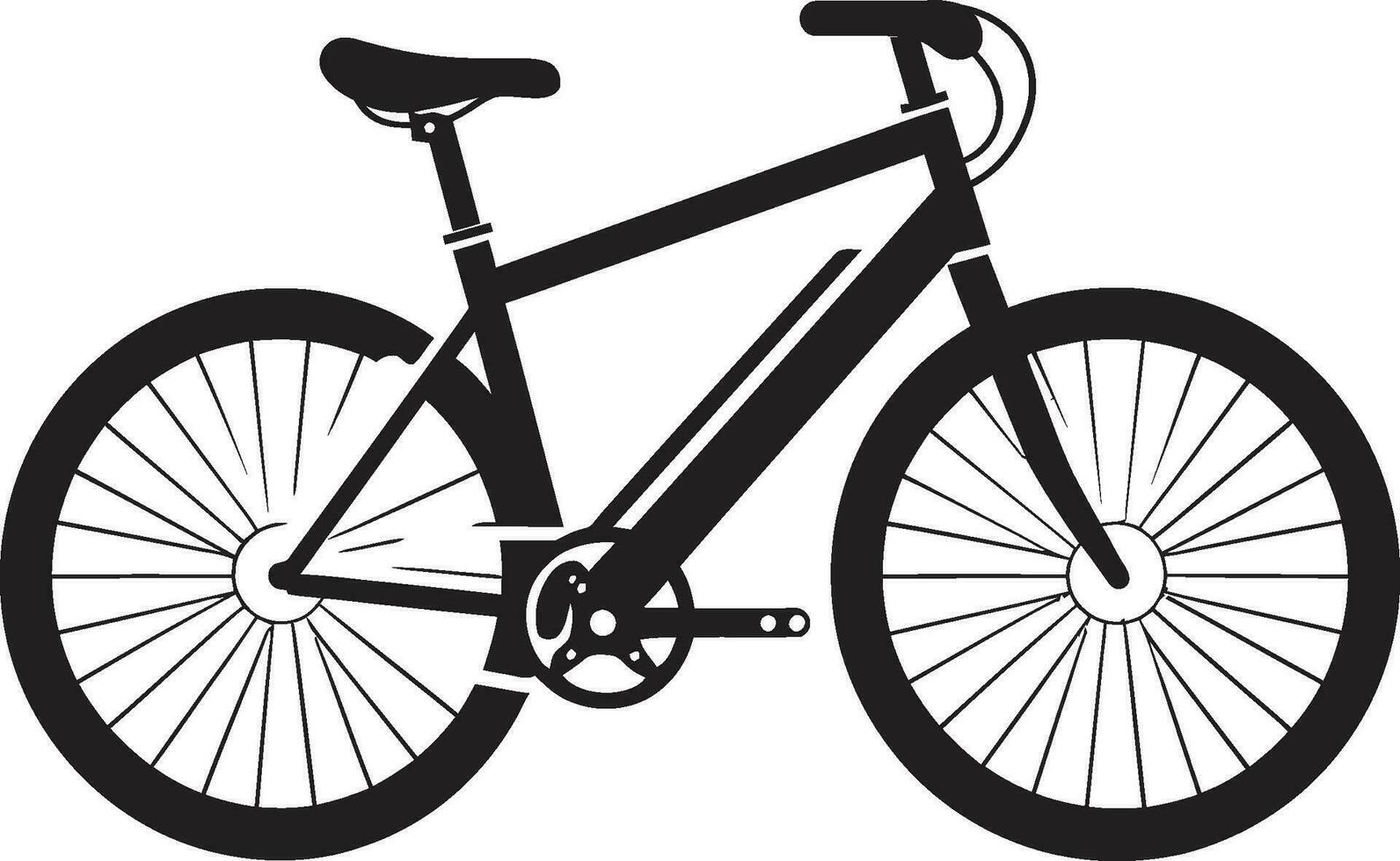 klassisches Rad schwarz Fahrrad Symbol Design Fahrradhandwerk glatt schwarz Fahrrad Emblem vektor