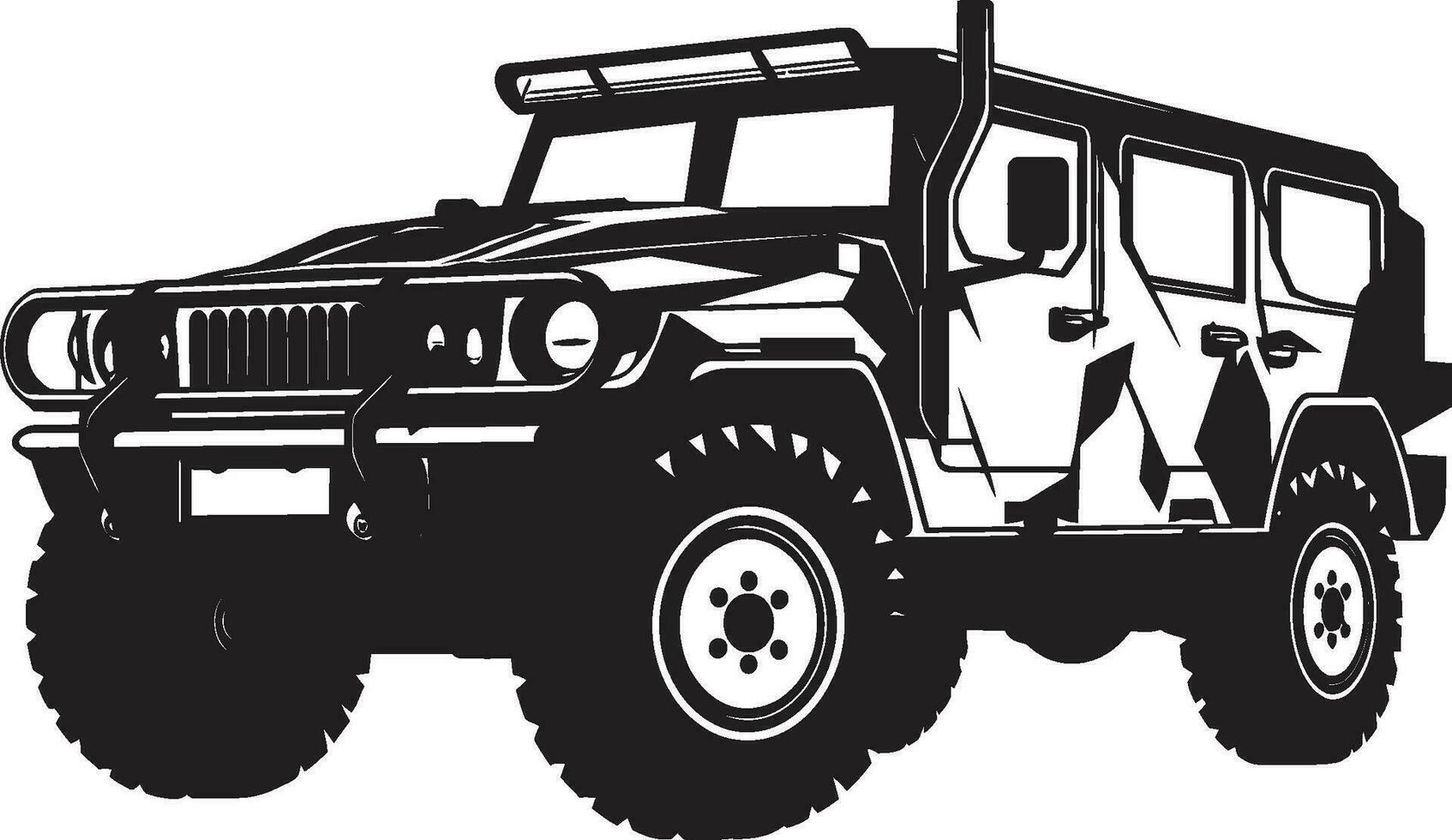 taktisk rover vektor svart logotyp emblem av väg kommando armén fordon ikon