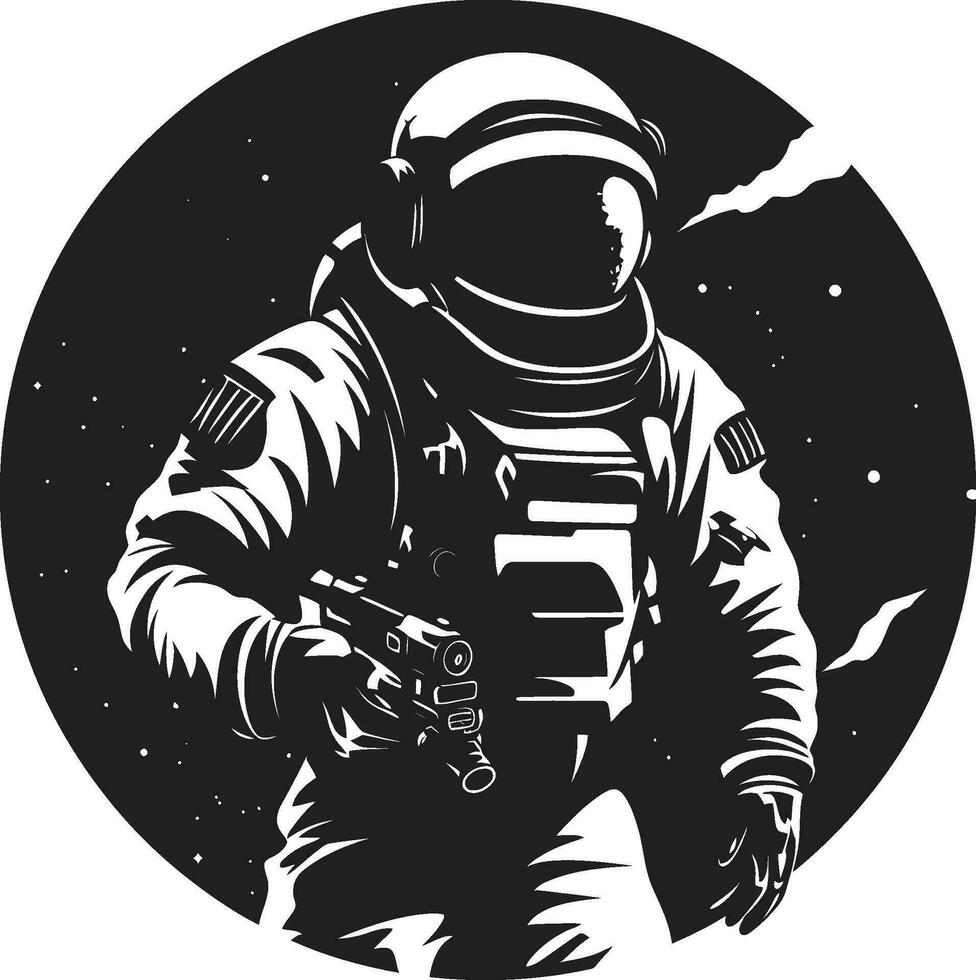 galaktisk resande astronaut symbol design stjärn- navigatör vektor space ikon