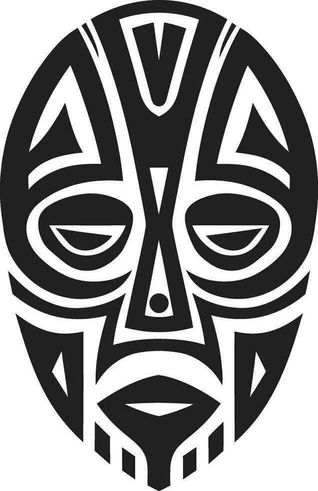mystiker symbolism vektor svart logotyp av stam- mask kulturell krönika afrikansk stam mask i vektor form