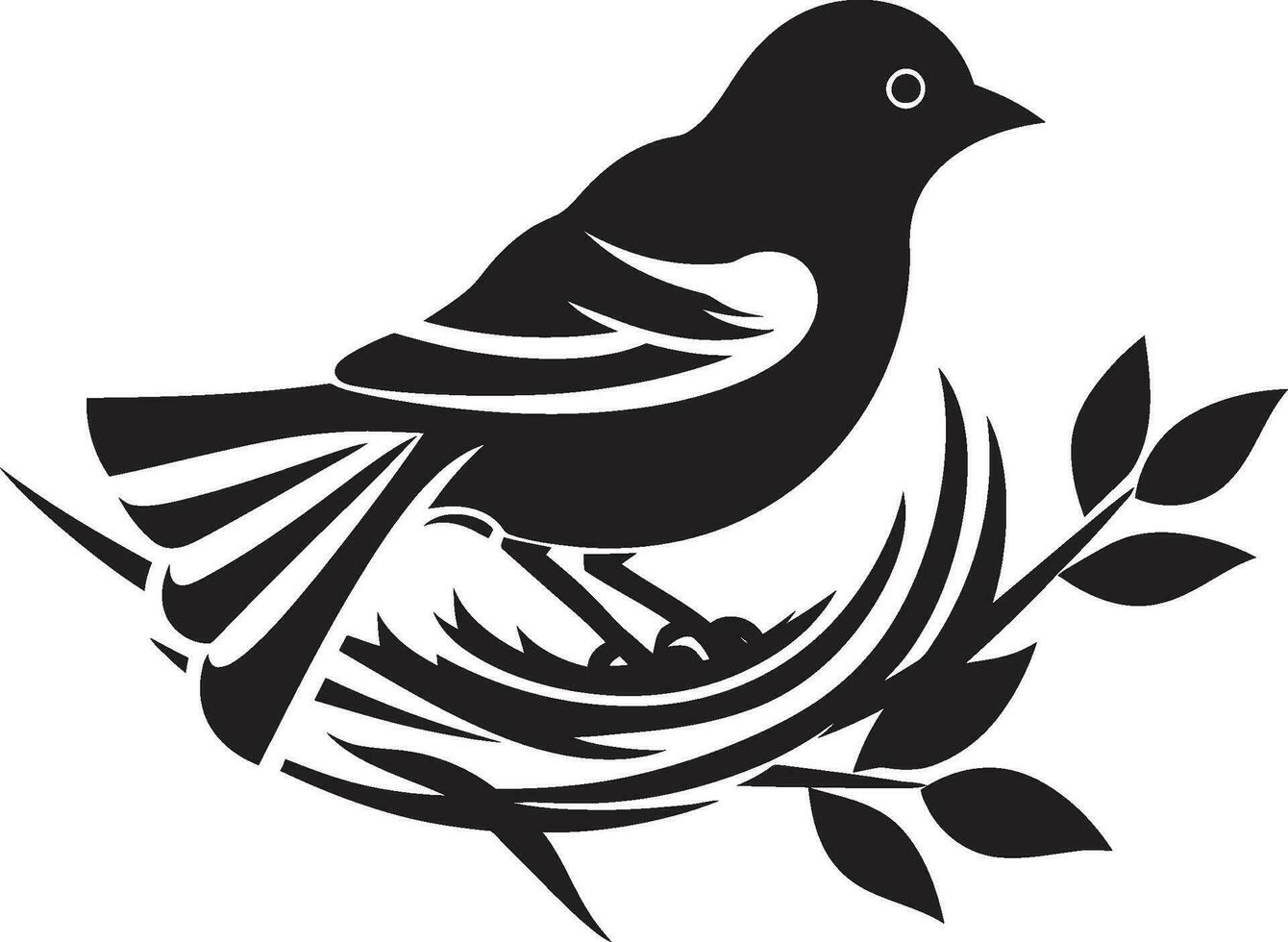 Weberei Flügel Vektor Nest Emblem Nestcraft Vogel Kunst Emblem