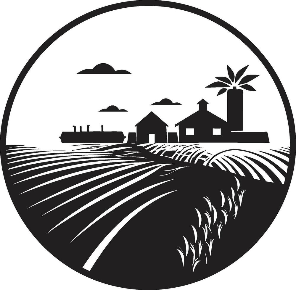 Natur s Oase schwarz Vektor Logo zum Bauernhof Leben ländlich Rückzug landwirtschaftlich Bauernhaus Emblem